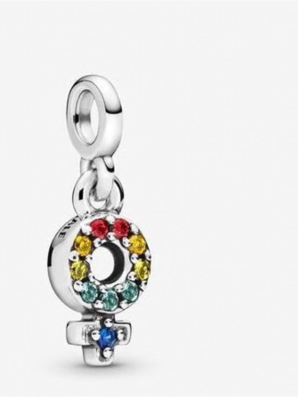 Pandora Multicolor Charm Set with Gold Crescent and Blue Crystal Accents